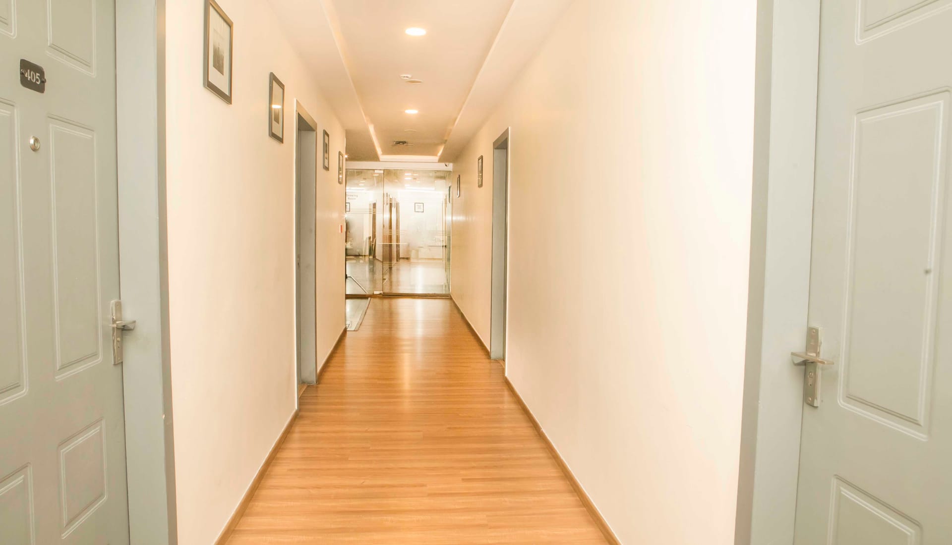 Guest-room corridor at Alchemy Suites