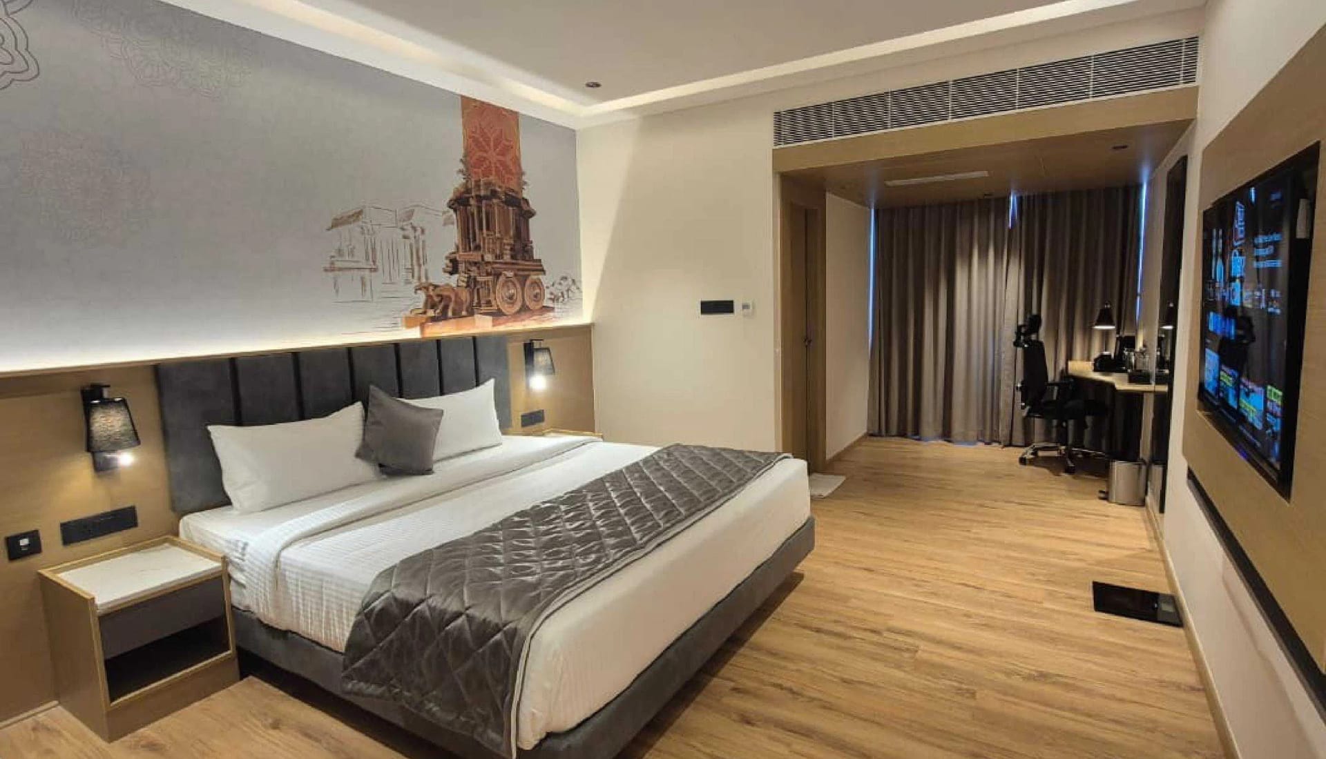 A suite with king bed at RD Hotels, Bellandur
