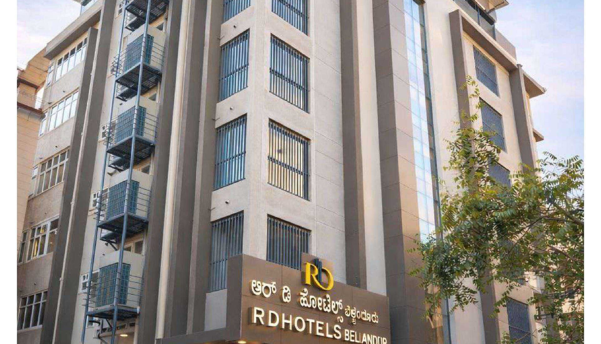 Façade of an RD Hotels property in Bengaluru