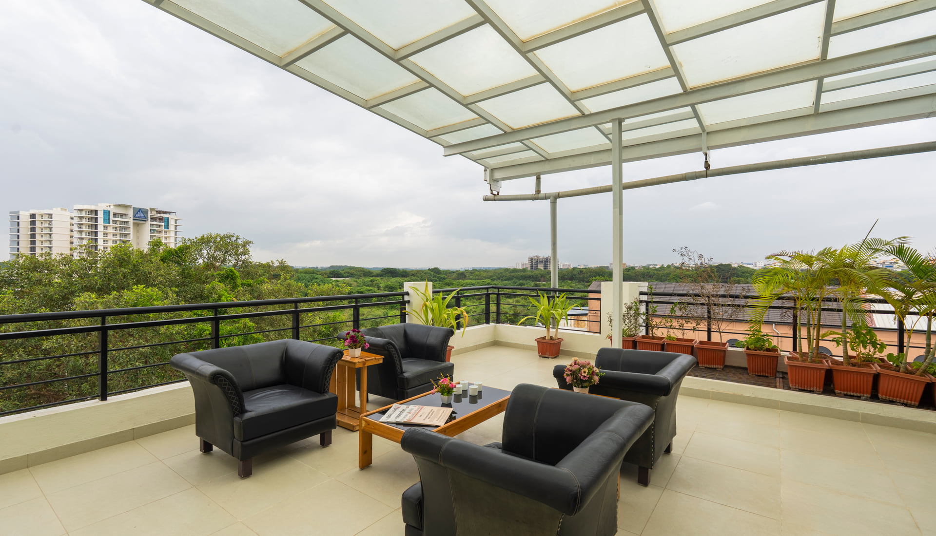 The rooftop terrace lounge seating
