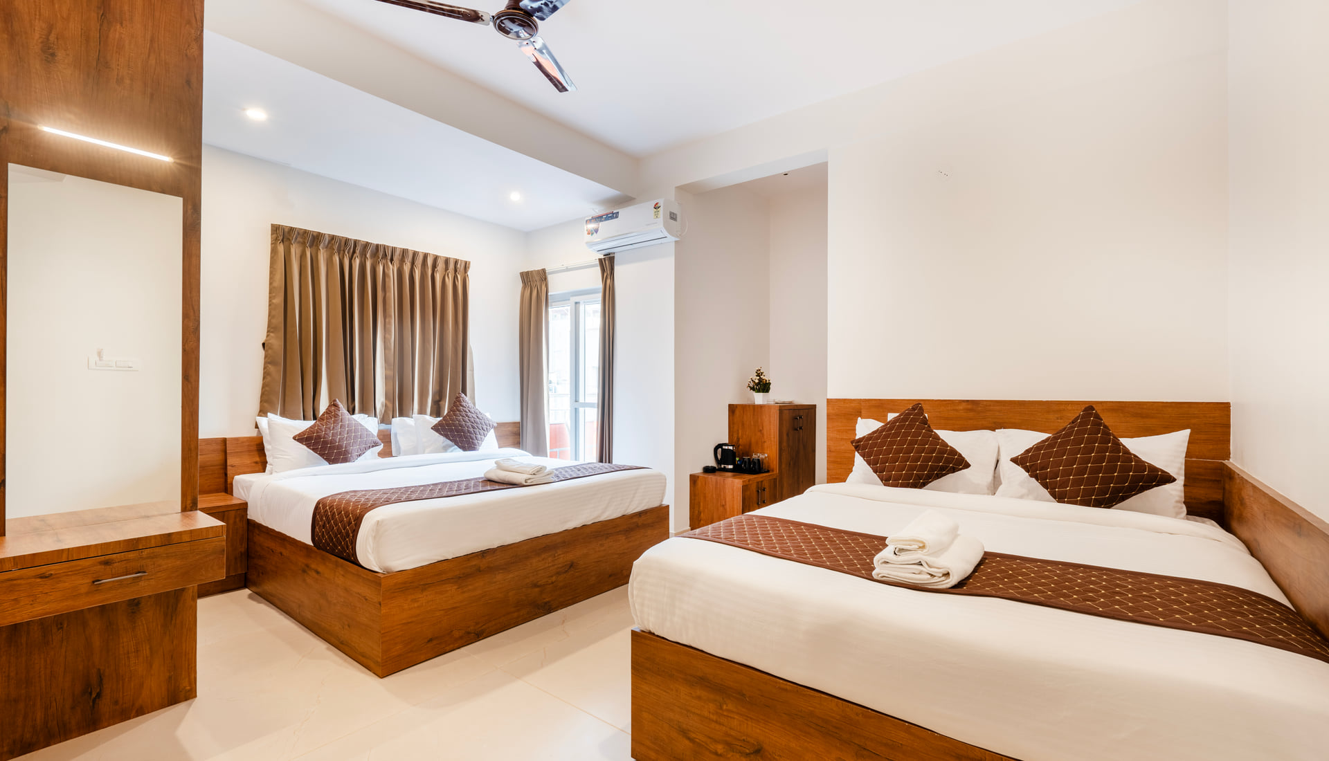 Executive Family Room with two queen beds and a city view