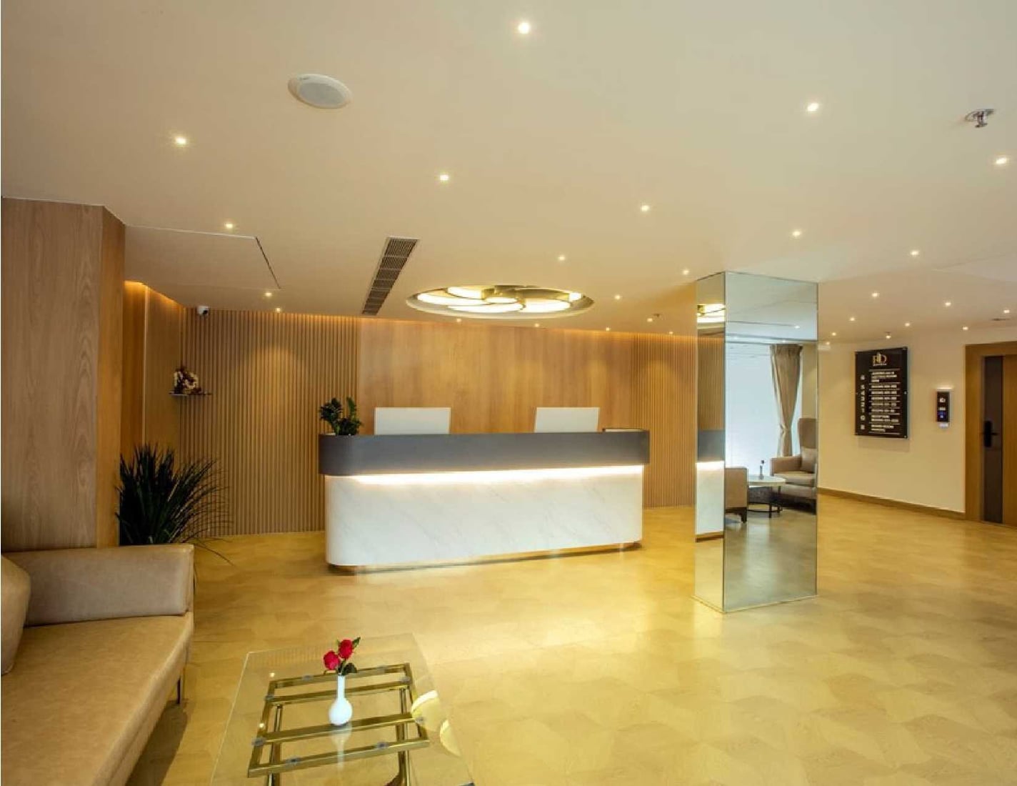 Reception desk at RD Hotels, Bellandur