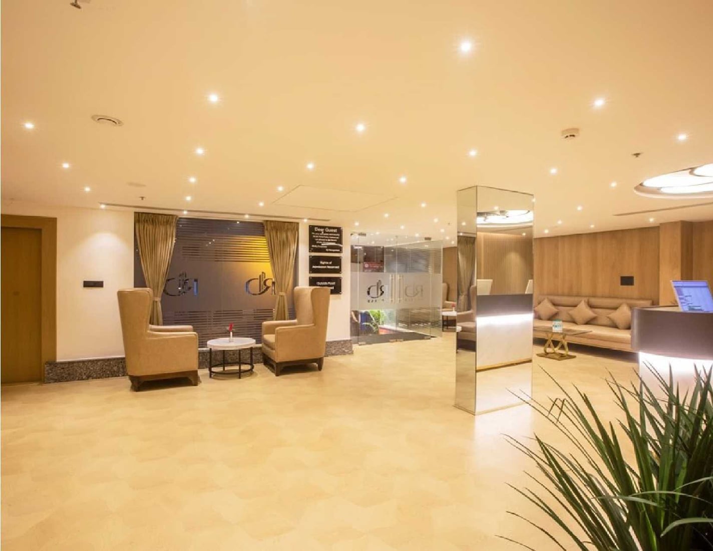The lobby lounge at RD Hotels, Bellandur