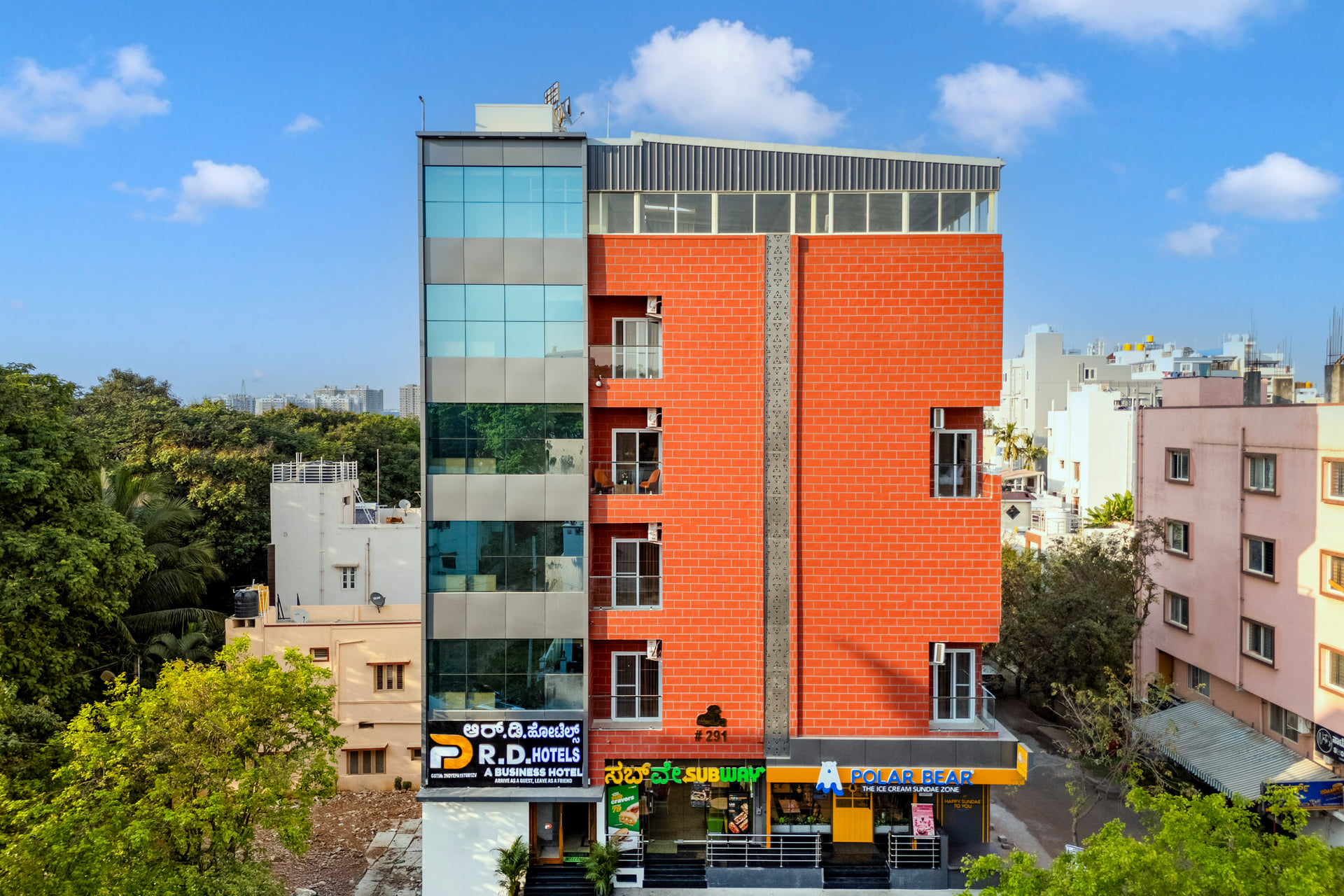 RD Hotels, Peenya, seen from the street