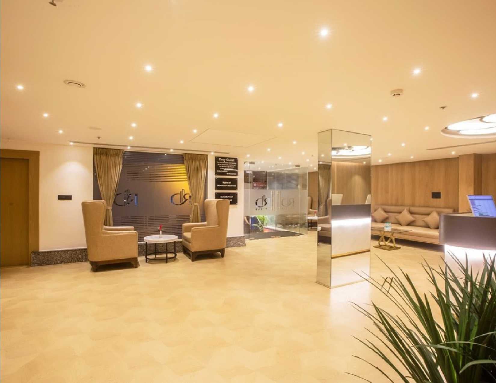 The lobby lounge at RD Hotels, Bellandur