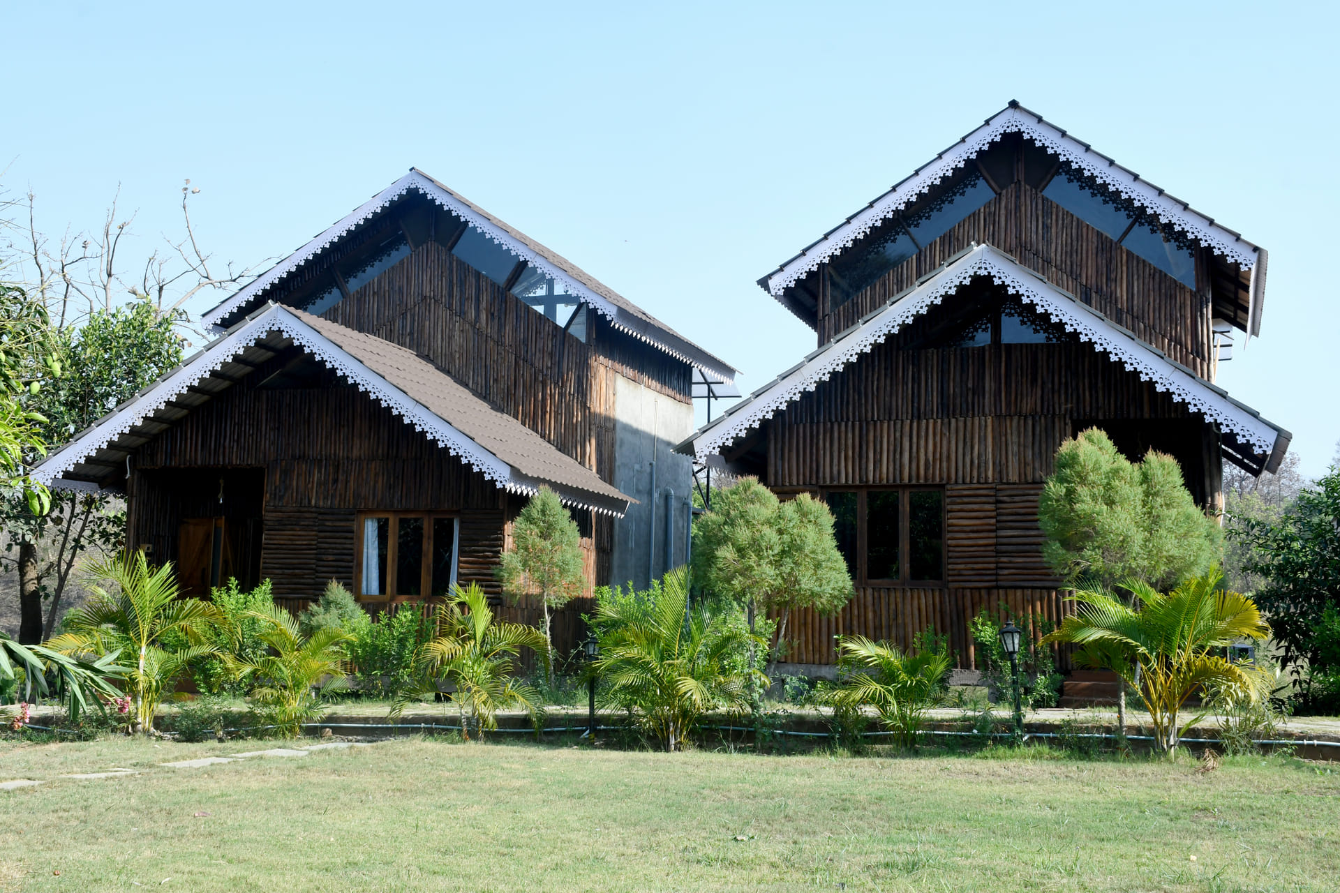 Two-storey Wooden Villa raised above the Denwa
