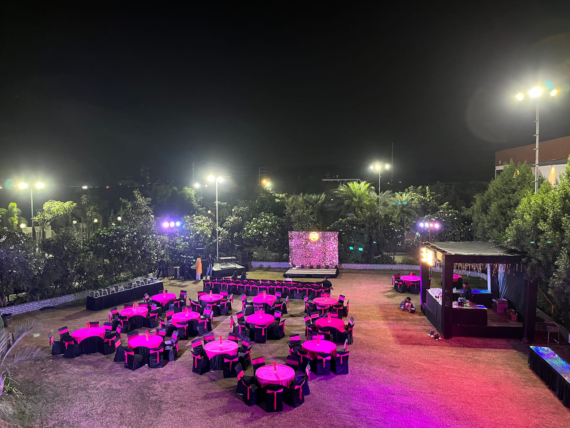 Miraya Events, the Pyramid garden set for a night celebration