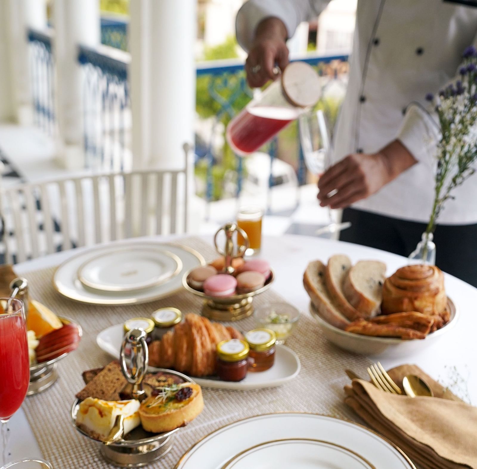 Breakfast Spread Covered Courtyard 1