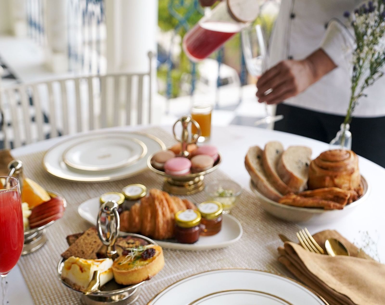 Breakfast Spread Covered Courtyard 1