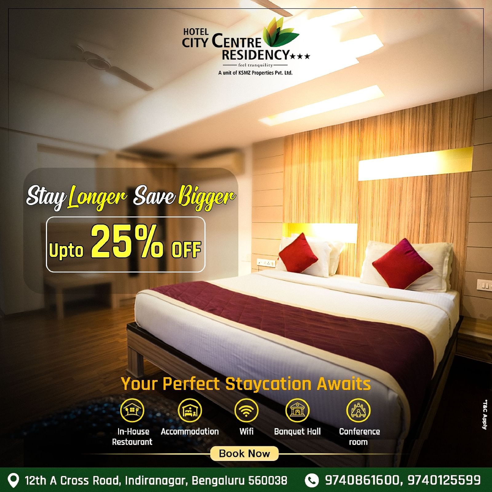 A banner image of 25% discount offer at City Centre Residency Bangalore