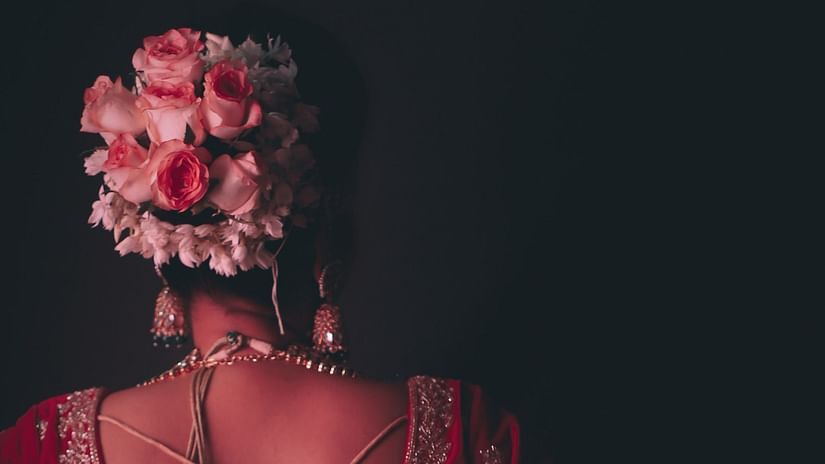 woman dressed in bridal attire