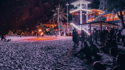 star-lit night on beach