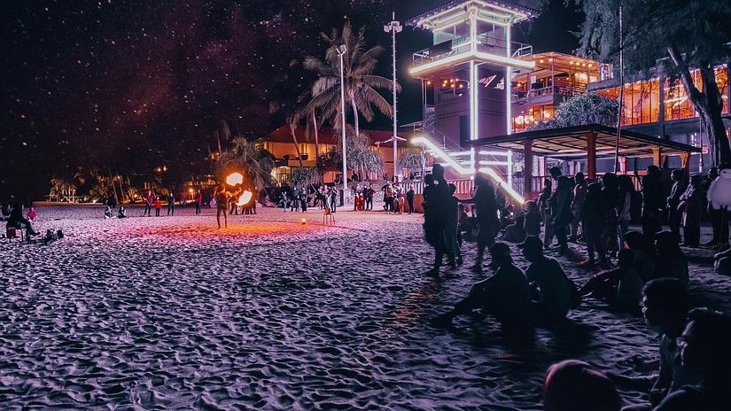 star-lit night on beach