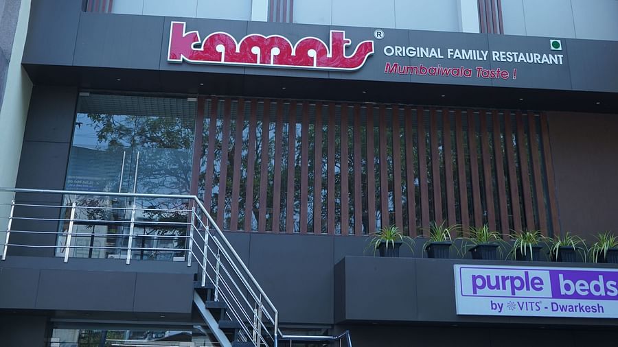Bright lit Facade of Purple Beds by VITS, Surat