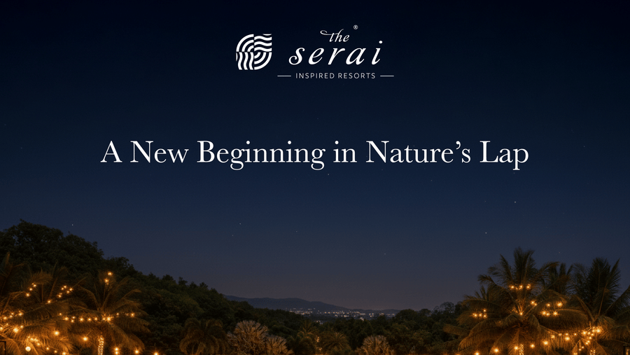 Banner for The Serai New Year 2026 luxury celebration and event package.
