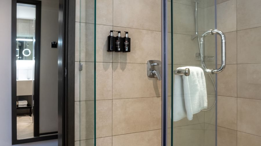Glass shower cubicle at Best Western Premier Westlands.