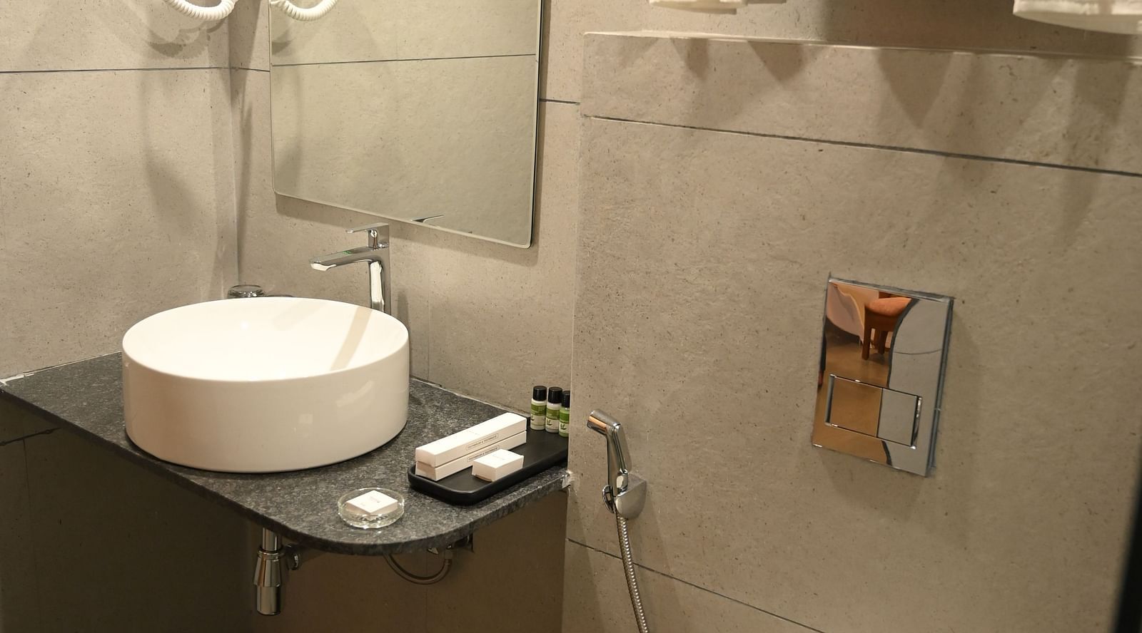 Washroom at the Kutumbh Suite at Mango Leaf Lake Resort, Pune