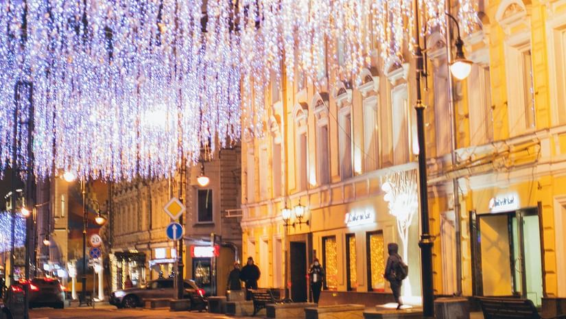 city with lights 