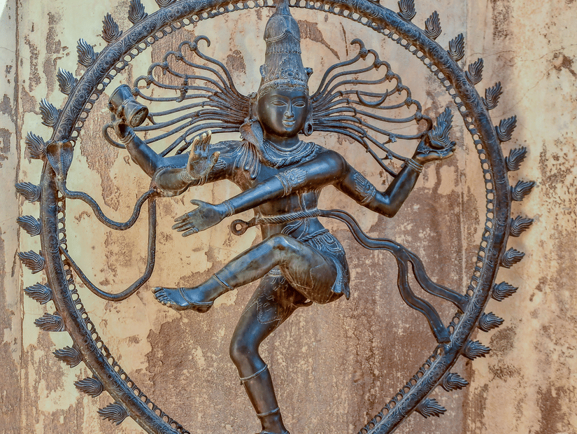 A bronze statue of Lord Shiva as Nataraja performing the cosmic dance.