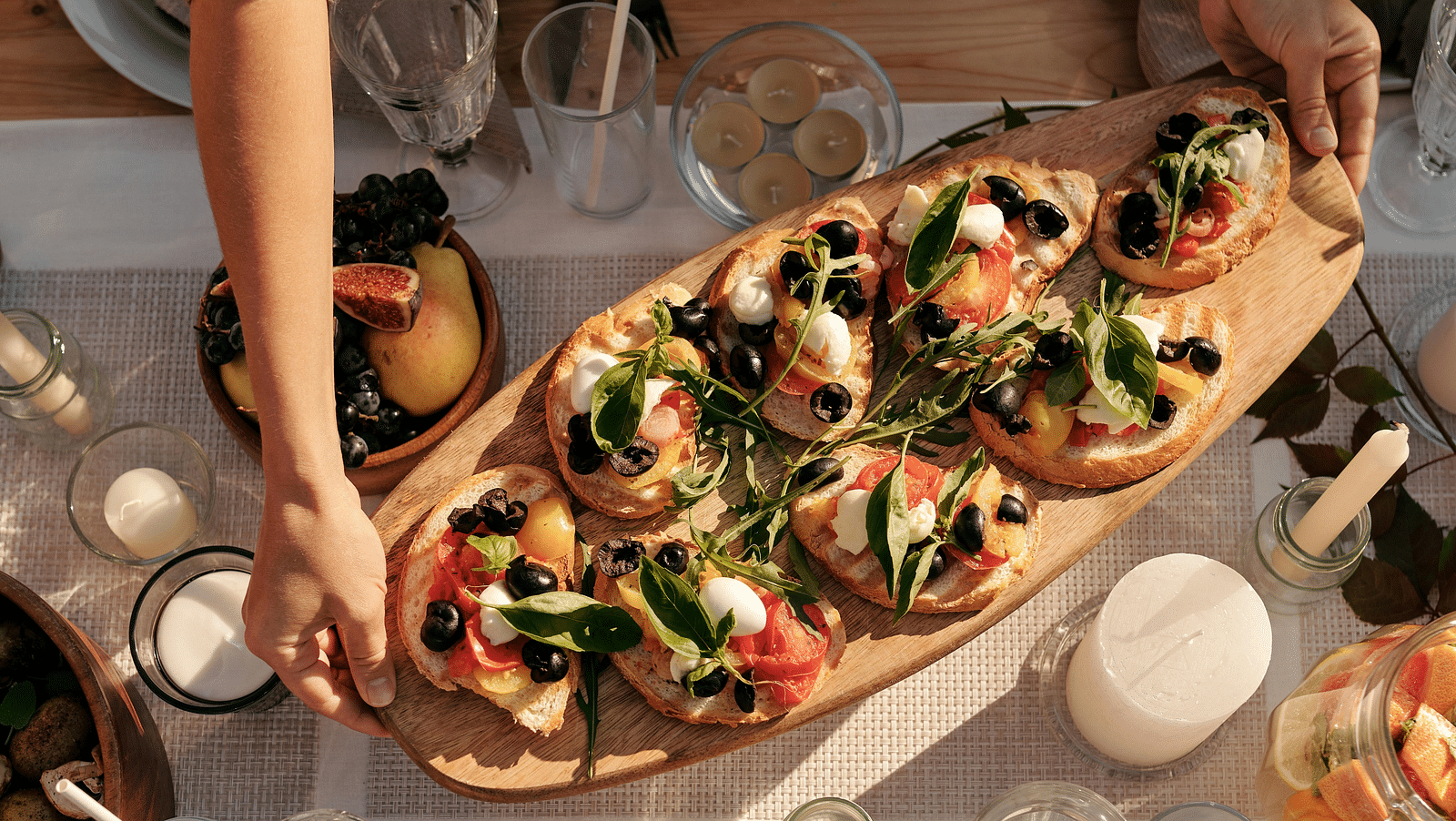 image of a platter with a variety of multi-cuisine delicacies spread over the table