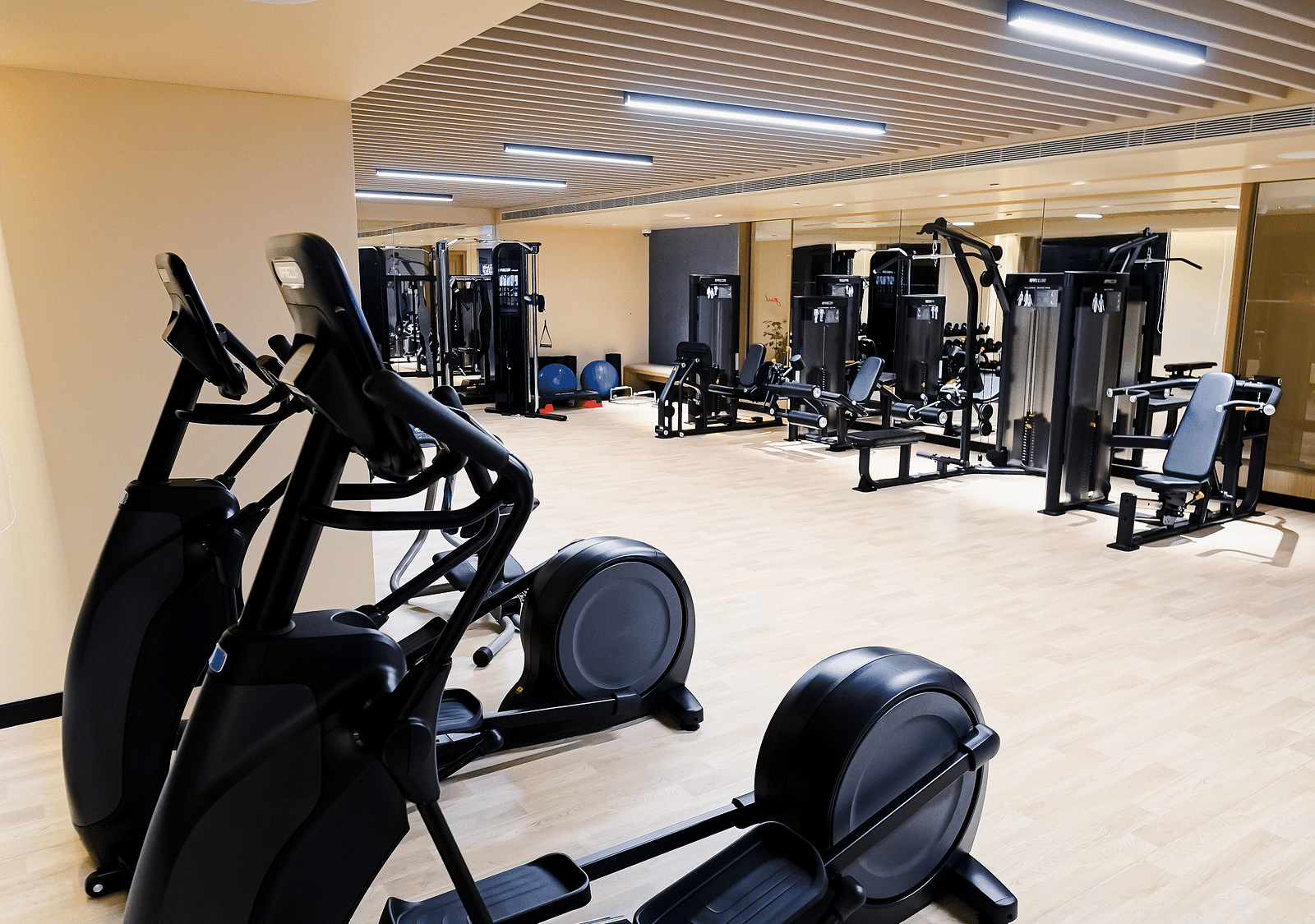 A close up image of treadmill in our Fitness studio - Grand Madurai by GRT Hotels