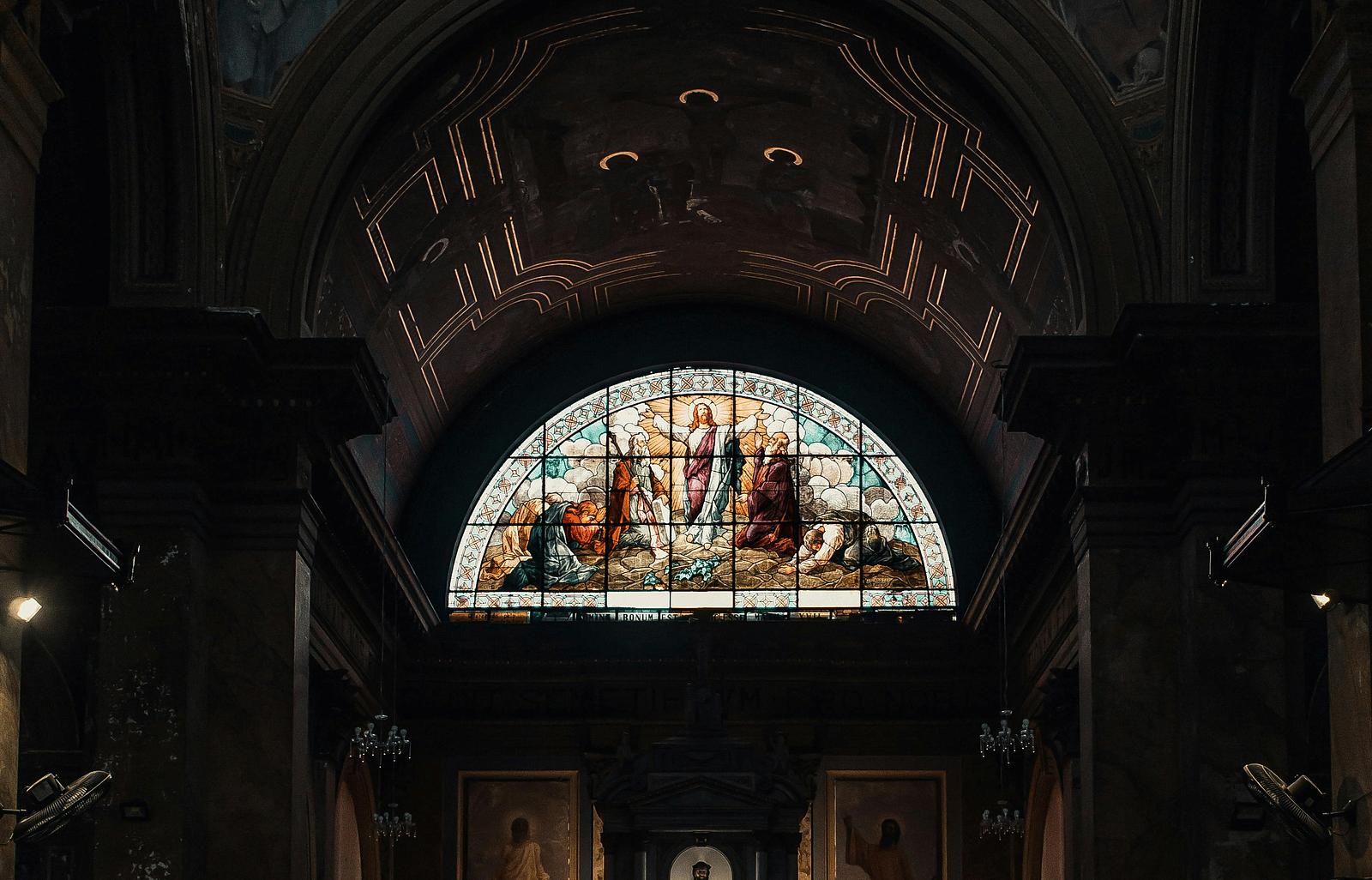 The interior of Church with Jesus and mother mary's image.