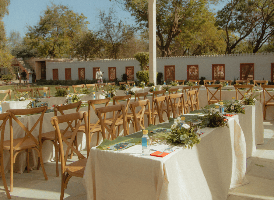 Outdoor Sit Down Lunch at the Maharani lawns -Umaid Palace-Dausa-Destination Weddings Near Jaipur-2