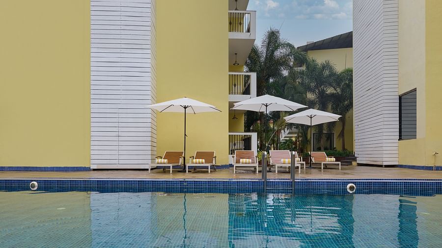Pool floor clear water view