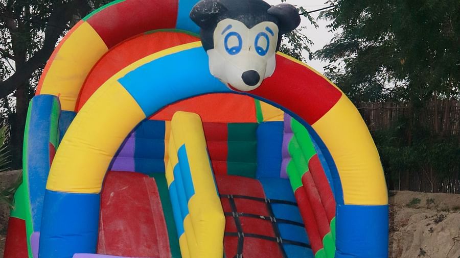 Mickey slide at Themis Mudhouse - A Nature's Retreat Resort & Wellness