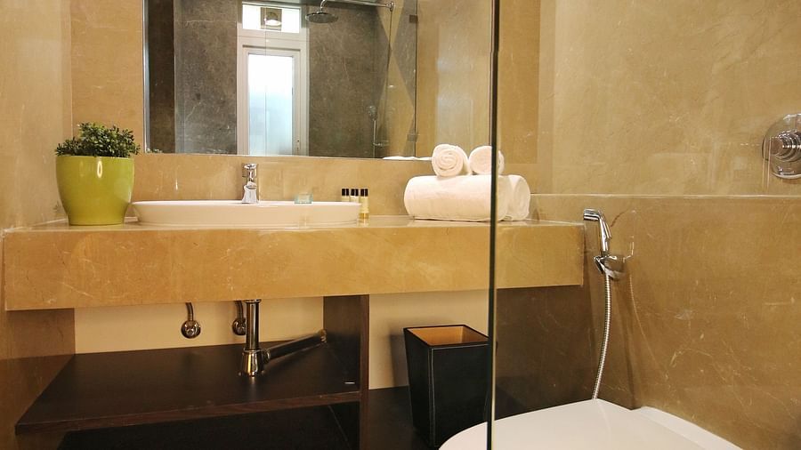 bathroom in rooms at theory9 bandra