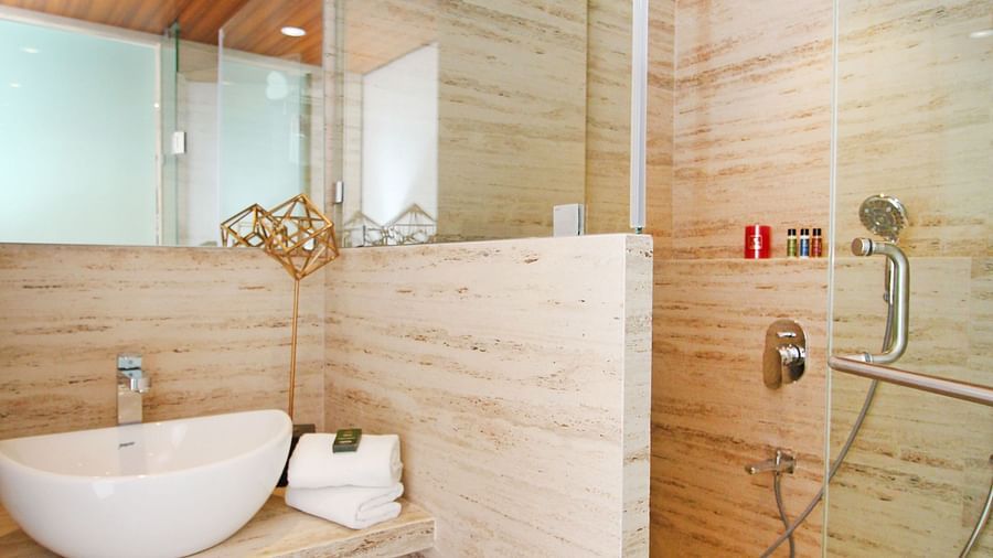 room with attached bathroom at theory9 khar service apartments