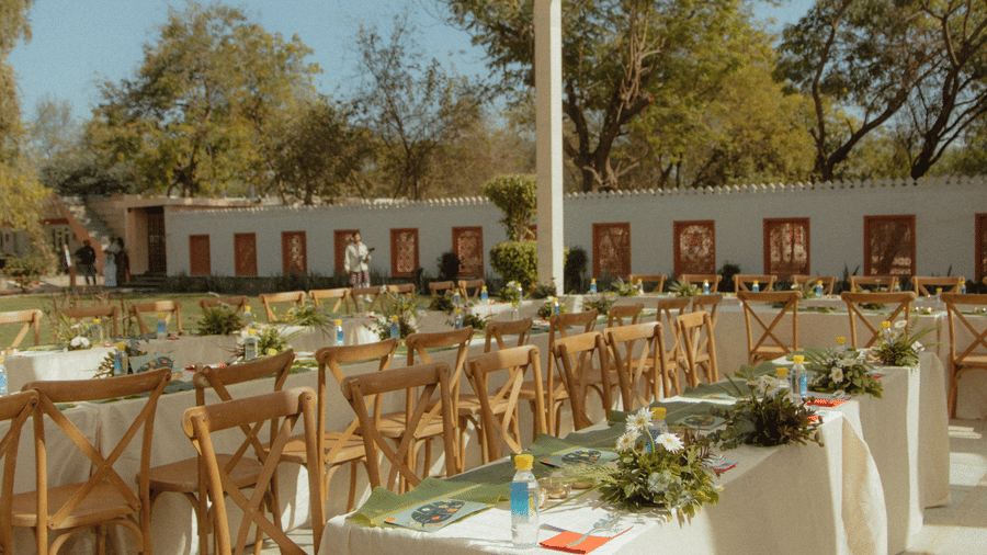 Outdoor Sit Down Lunch at the Maharani lawns -Umaid Palace-Dausa-Destination Weddings Near Jaipur-2