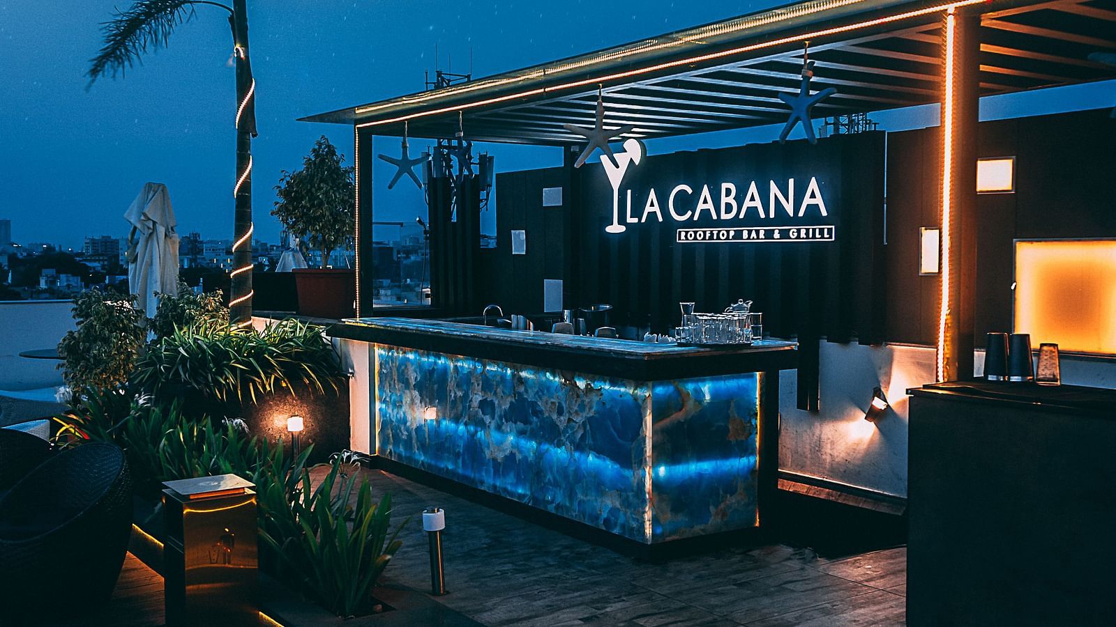a view of the facade of our rooftop restaurant La Cabana - Hotel Park Elanza, Chennai
