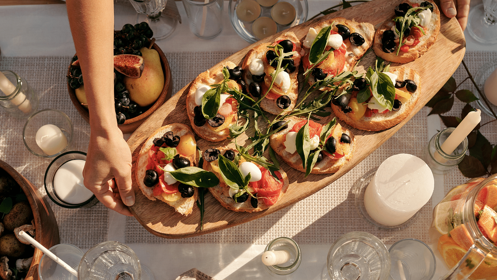image of a platter with a variety of multi-cuisine delicacies spread over the table