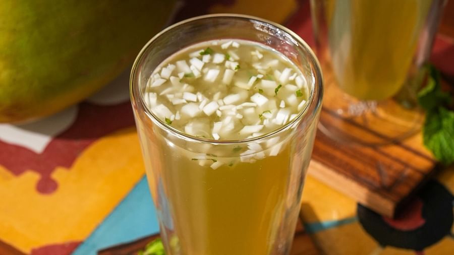 A glass of Vsantha Neer at Hotel Aadithya, Chennai