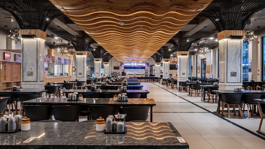 Restaurant at Hotel Highway King, Kishangarh, highlighting the interior design.