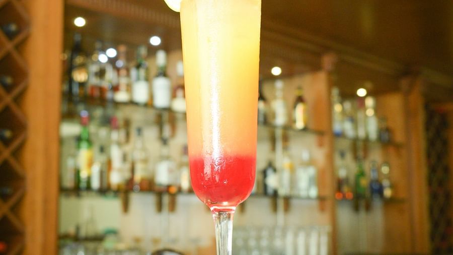 Tequila Sunrise is placed on the table at the bar - Rhythm Lonavala