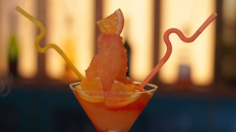 An image of a fancy drink at Themis Barbecue House, Panipat