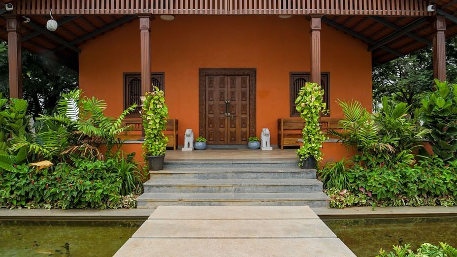 A facade image of a pathway leading to a cottage at the resort - Trance Veechika Resort, Vikarabad