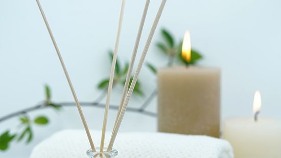 incense sticks and scented candles at a spa