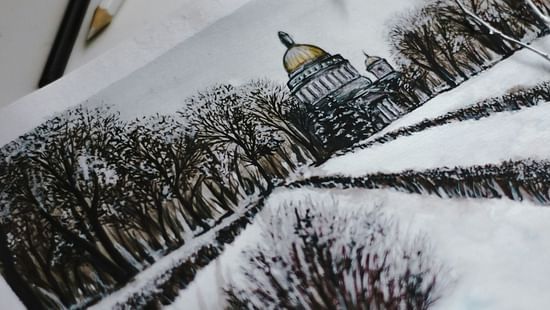 A beautiful painting on a sketch book