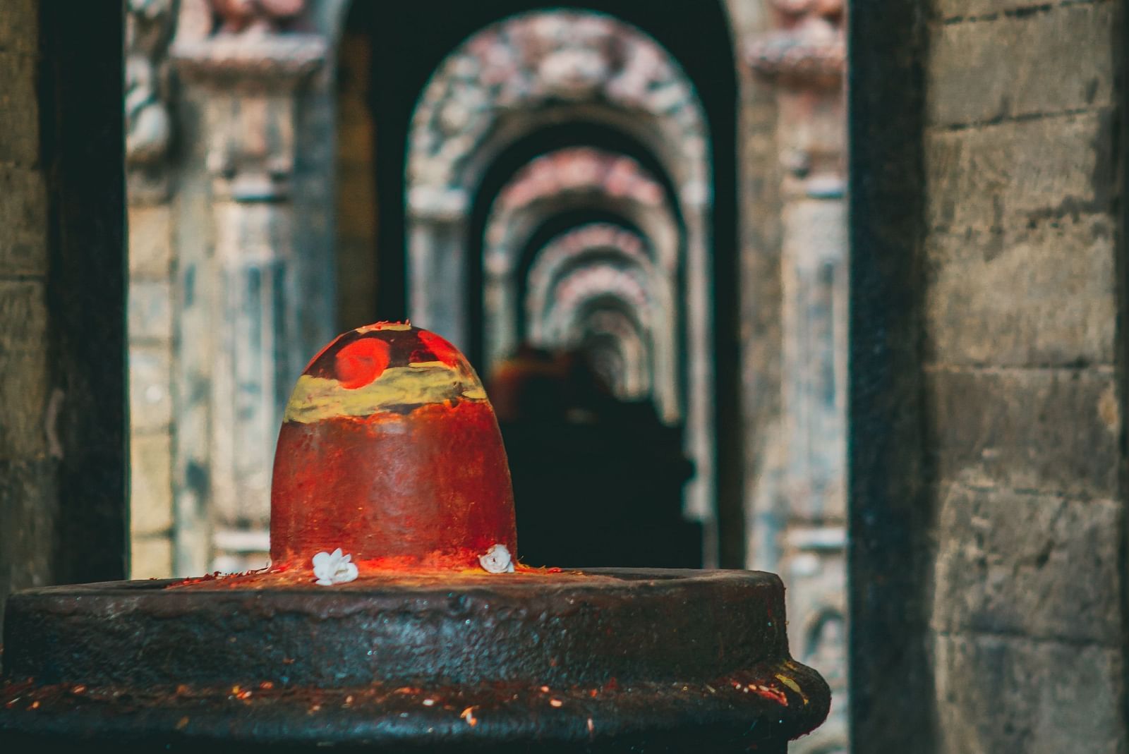 Idol depicting Lord Shiva placed in the sanctum sanctorum of the temple