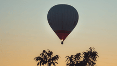 hot air balloon ride at sunset