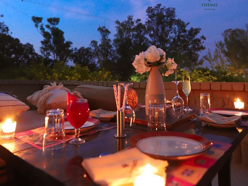 rooftop dining at Themis Mudhouse - A Nature's Retreat Resort & Wellness