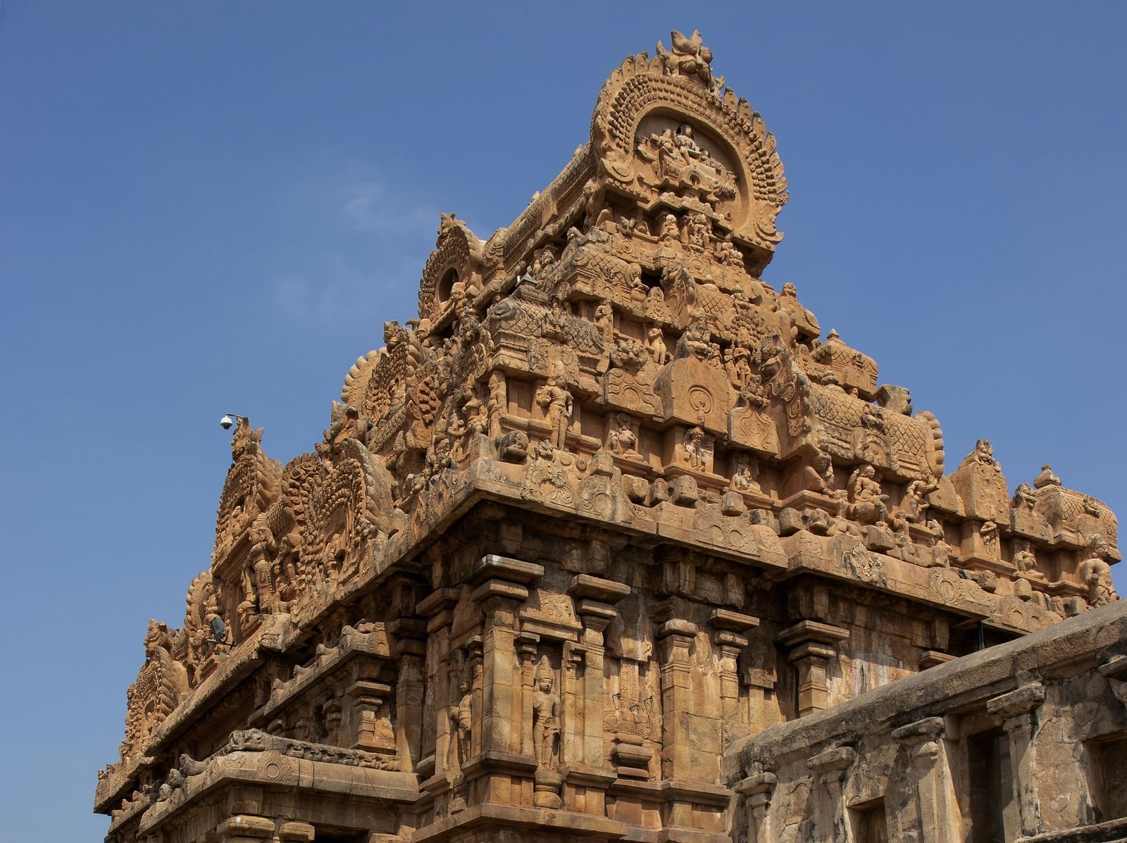 Facade view of a temple against the sky