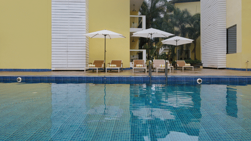 Pool floor clear water view