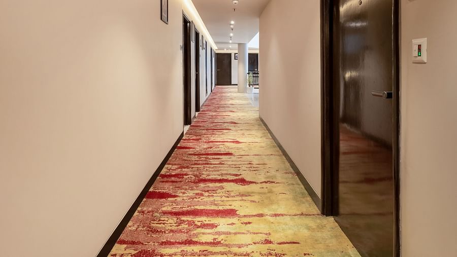 The Vaishnodevi Sarovar Portico room corridor