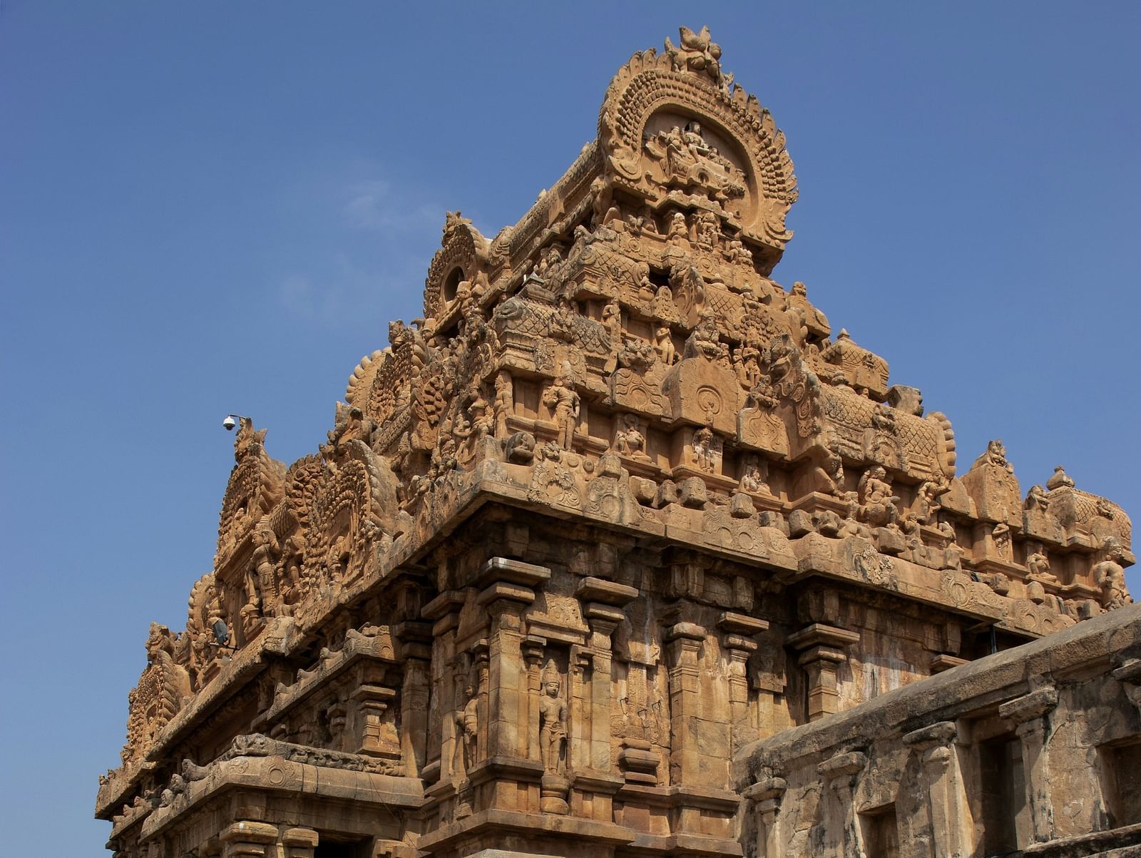 Facade view of a temple against the sky