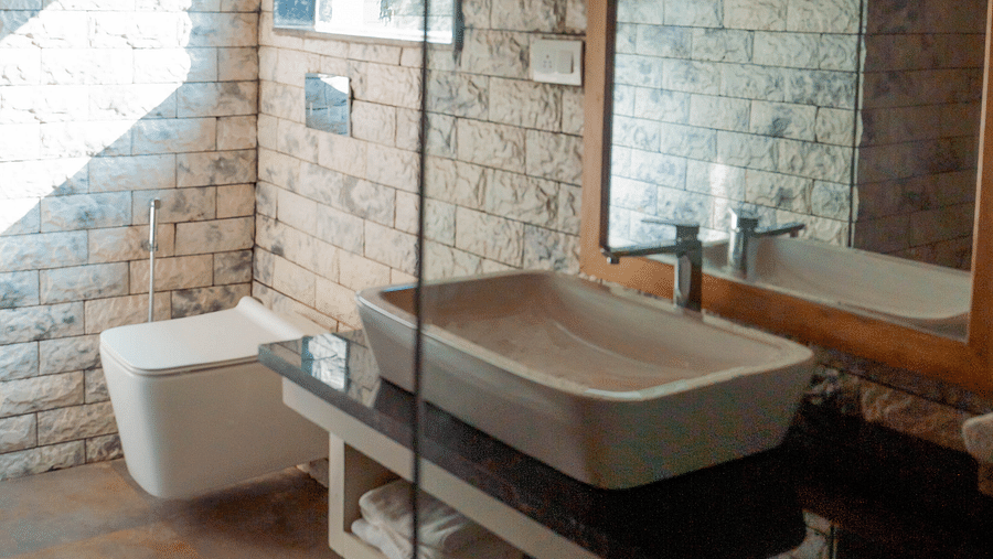 Vanity area of Superior Room at the Sylvan Retreat, Dehradun.