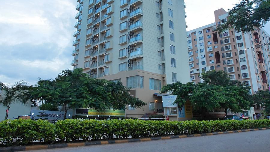 Facade of Starlit Suites, Bangalore during the day